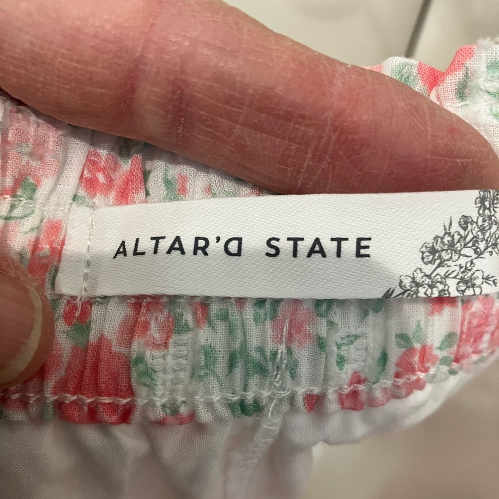 Altar'd State Pink Floral Ruffle Skort - Picture 3 of 4
